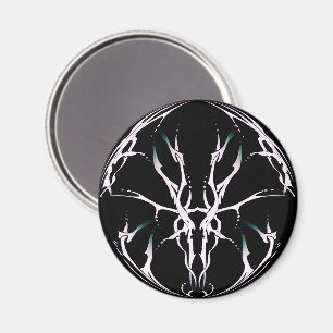 Deer Skull Tribal Design for deer Hunters white Magnet