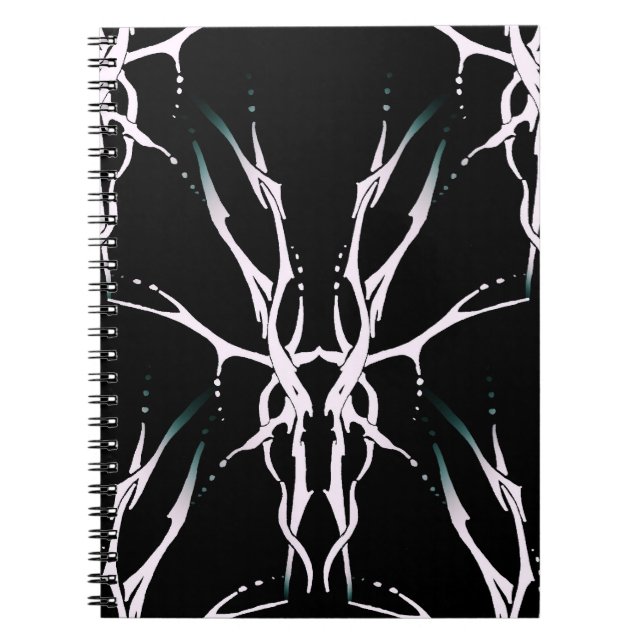 Deer Skull Tribal Design for deer Hunters white Notebook (Front)