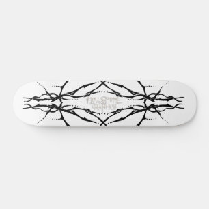 Deer Skull Tribal Tattoo Design - black and white Skateboard