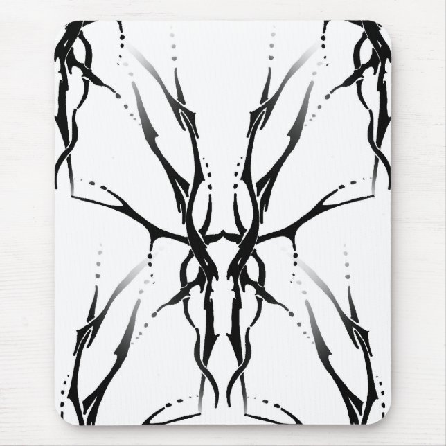 Deer Skull Tribal Tattoo Design Digital Mirror Mouse Pad (Front)