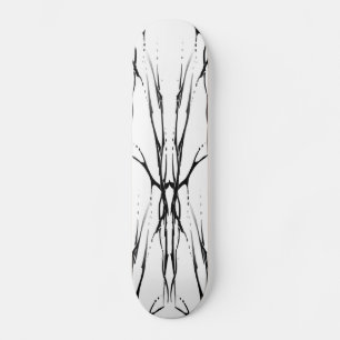 Deer Skull Tribal Tattoo Digital Black and White Skateboard