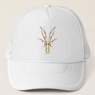 Deer Skull Tribal Tattoo - gold Trucker Hat