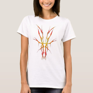 Deer Skull Tribal Tattoo - red T-Shirt