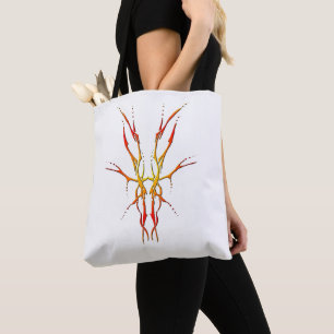 Deer Skull Tribal Tattoo - red Tote Bag