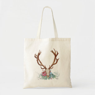 Deer Skull With Flowers 2 Tote Bag
