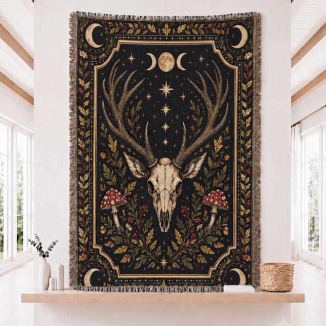 Deer Skull Woven Throw Blanket  (Creator Uploaded)