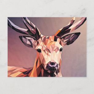 Deer Small Poly Art Design-54655 Holiday Postcard