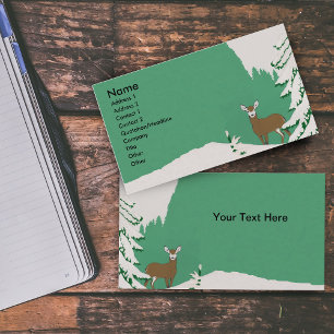 Deer Snow Winter Scene Business Card