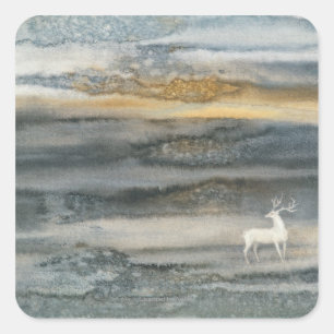 Deer Square Sticker