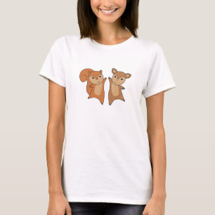 Deer Squirrel Forest Animals Cute Animal T-Shirt