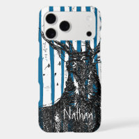 Deer/Stag Birch Tree Personalise iphone Case