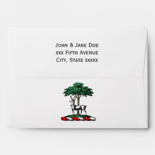 Deer Stag by Tree Heraldic Crest Emblem Envelopes