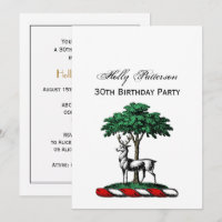 Deer Stag by Tree Heraldic Crest Emblem