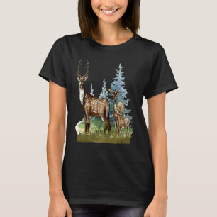 Deer Stag Doe Nature Wildlife Antler Forest T-Shirt