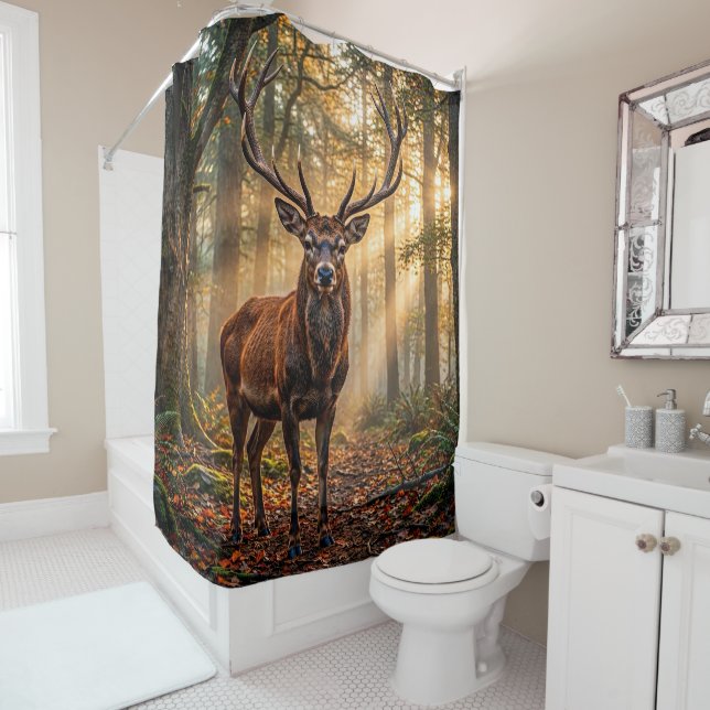 Deer Stag Shower Curtain (In Situ)