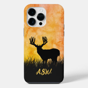 Deer Stag Silhouette Landscape Scenery Hunting iPhone 14 Pro Max Case