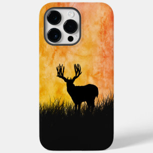 Deer Stag Silhouette Landscape Scenery Hunting iPhone 14 Pro Max Case