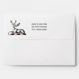 Deer Stag with Fern Heraldic Crest Emblem Envelopes