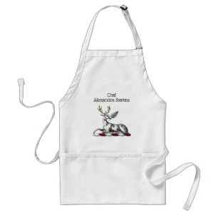Deer Stag with Fern Heraldic Crest Emblem Standard Apron