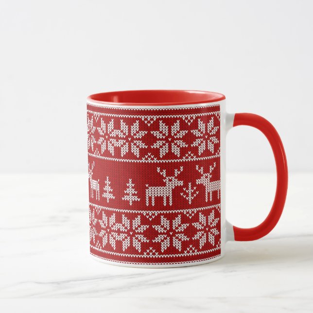 Deer Sweater Pattern Mug (Right)