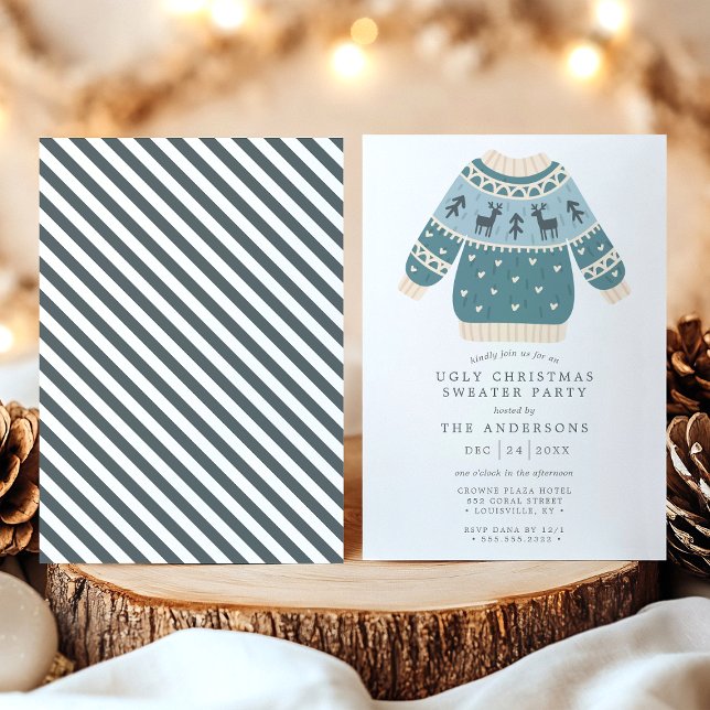Deer Tacky Ugly Christmas Sweater Party Invitation (Creator Uploaded)