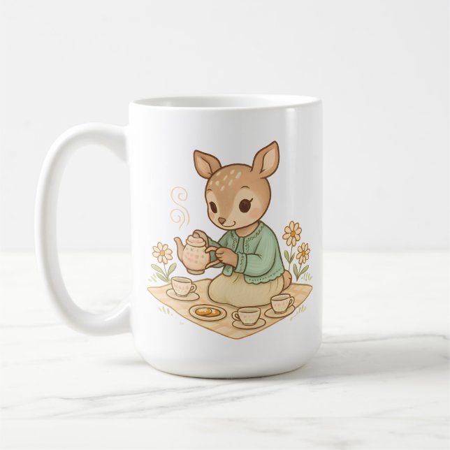 Deer Tea Party Coffee Mug (Left)