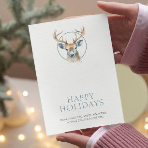 Deer Themed Christmas Personalised Holiday Card