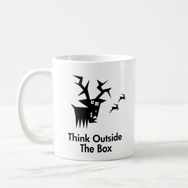 Deer Think Outside The Box Coffee Mug (Left)
