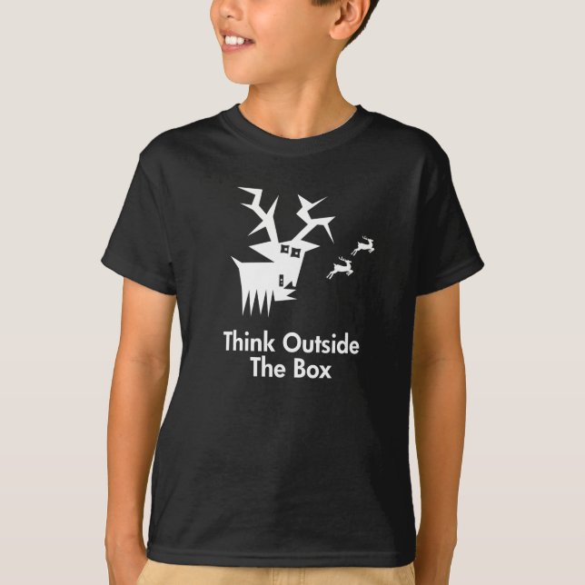 Deer Think Outside The Box T-Shirt (Front)