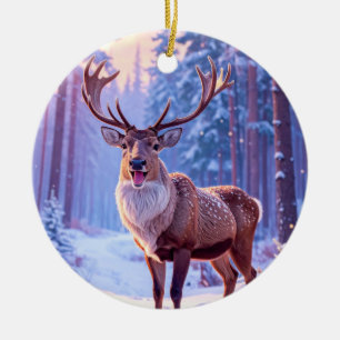 Deer To Santa's Heart - Reindeer Ceramic Ornament
