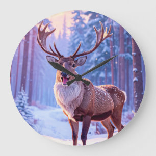 Deer To Santa's Heart - Reindeer Large Clock