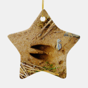Deer Track Ceramic Ornament