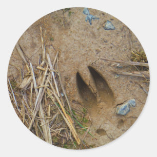 deer track classic round sticker