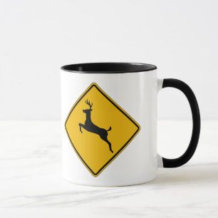 Deer Traffic, Traffic Warning Sign, USA Mug