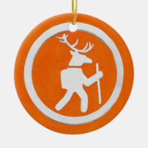 Deer Trail Marker Ceramic Ornament