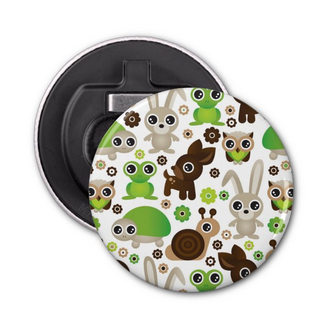 deer turtle bunny animal wallpaper bottle opener (Front)