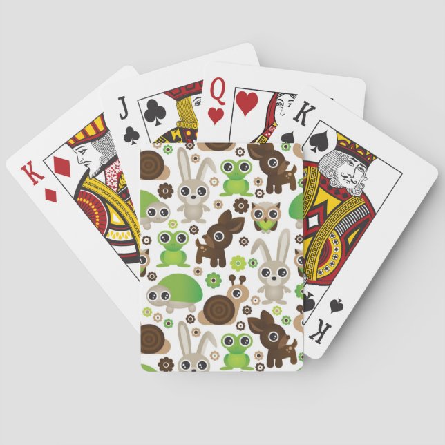 deer turtle bunny animal wallpaper playing cards (Back)