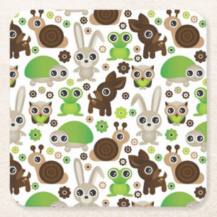 deer turtle bunny animal wallpaper square paper coaster