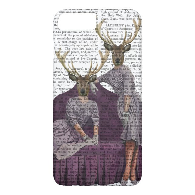 Deer Twins in Purple Case-Mate iPhone Case (Back)