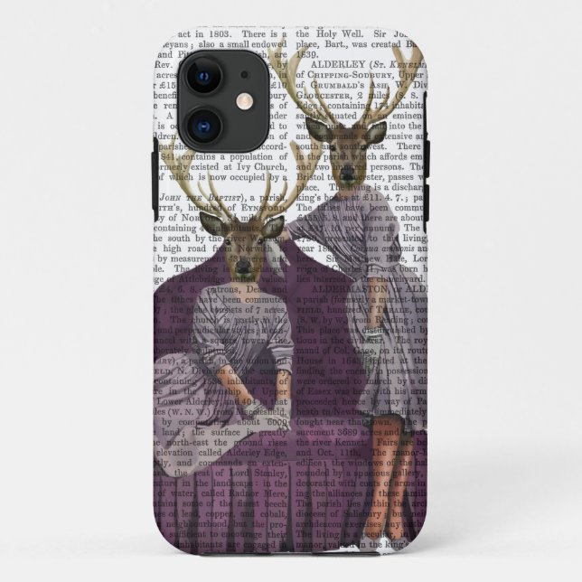 Deer Twins in Purple Case-Mate iPhone Case (Back)