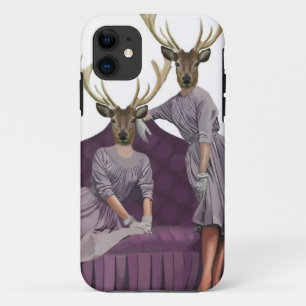 Deer Twins in Purple Dresses.jpg iPhone 11 Case