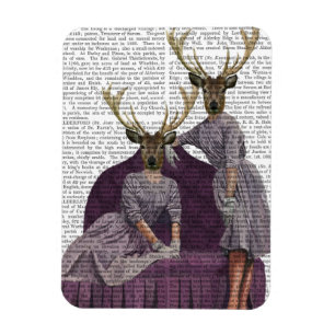 Deer Twins in Purple Magnet