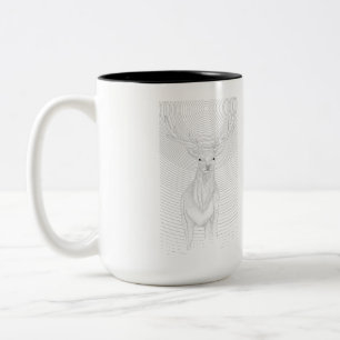 Deer under the night sky Two-Tone coffee mug