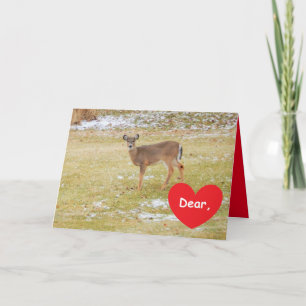 Deer Valentine greeting card