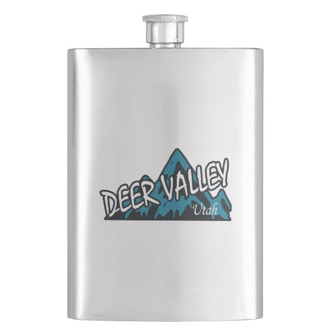 Deer Valley Mountains Hip Flask (Front)