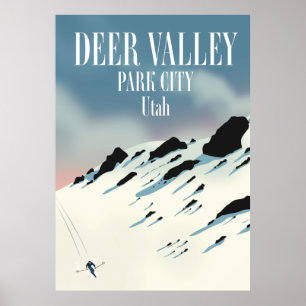 Deer Valley, park city, Utah, ski poster