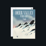 Deer Valley, park city, Utah, ski poster Postcard<br><div class="desc">Deer Valley,  park city,  Utah,  ski poster in a  beautiful vintage style travel poster.</div>