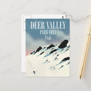 Deer Valley, park city, Utah, ski poster Postcard