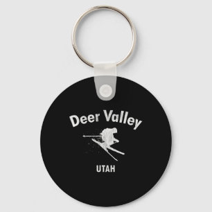 Deer Valley Skiing Tee Utah Ski  Key Ring