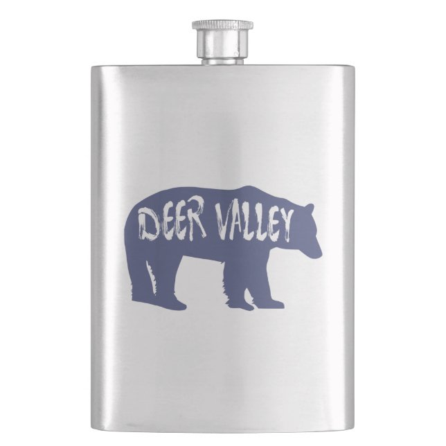 Deer Valley Utah Bear Hip Flask (Front)